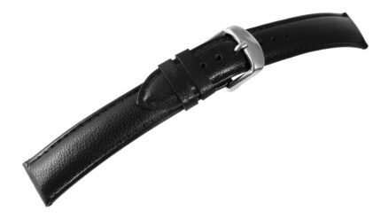 Gr 12 mm - 24 mm Uhrenarmband aus Echtleder in schwarz, genäht