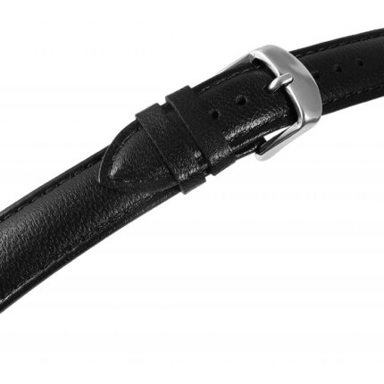 Gr 12 mm - 24 mm Uhrenarmband aus Echtleder in schwarz, genäht