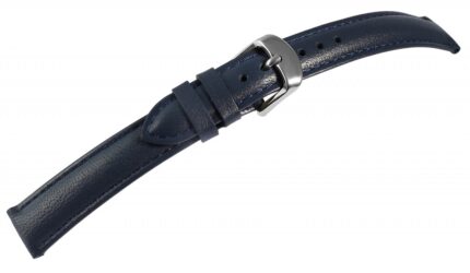 Gr 12 mm - 24 mm Uhrenarmband aus Echtleder in dunkelblau, genäht