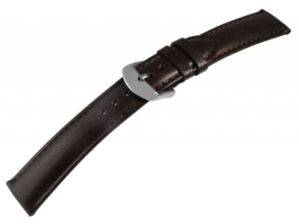 Gr 12 mm - 24 mm Uhrenarmband aus Echtleder in dunkel braun, genäht