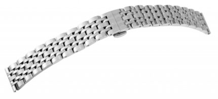 Edelstahl-Uhrenarmband, silberfarben, Butterfly-Faltschließe, 18 mm - 26 mm