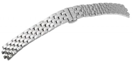 Edelstahl-Uhrenarmband, silberfarben, Butterfly-Faltschließe, 16 mm - 24 mm