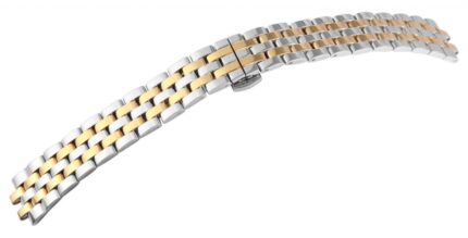 Edelstahl-Uhrenarmband, bicolor, Butterfly-Faltschließe, 16 mm - 22 mm