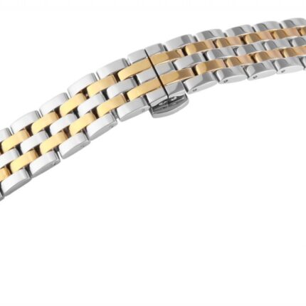 Edelstahl-Uhrenarmband, bicolor, Butterfly-Faltschließe, 16 mm - 22 mm