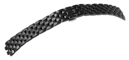 Edelstahl-Uhrenarmband, schwarz, Butterfly-Faltschließe, 18 mm - 24 mm