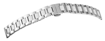 Edelstahl-Uhrenarmband, silberfarben, Butterfly-Faltschließe, 14 mm - 18 mm