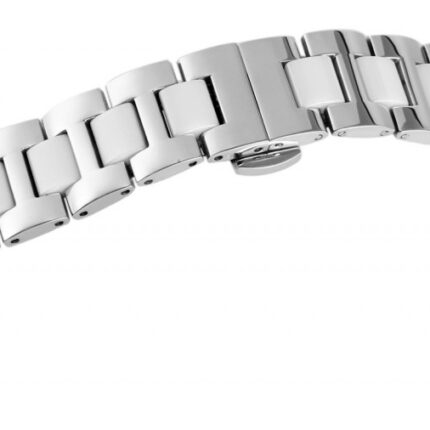 Edelstahl-Uhrenarmband, silberfarben, Butterfly-Faltschließe, 14 mm - 18 mm