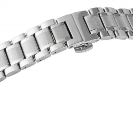 Edelstahl-Uhrenarmband, silberfarben, Butterfly-Faltschließe, 18 mm - 24 mm