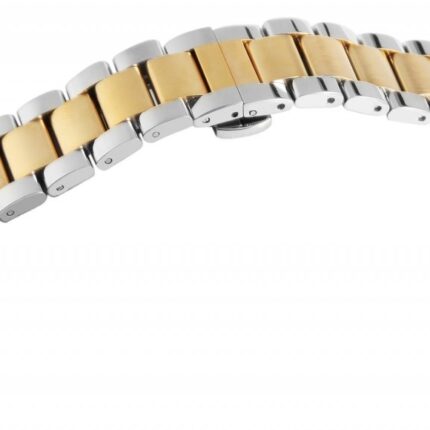 Edelstahl-Uhrenarmband, silber- und goldfarben, Butterfly-Faltschließe, 18 mm...