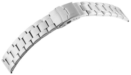 Edelstahl-Uhrenarmband, silberfarben, mattiert, 18 mm - 24 mm