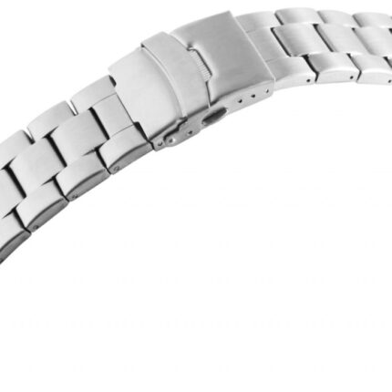 Edelstahl-Uhrenarmband, silberfarben, mattiert, 18 mm - 24 mm