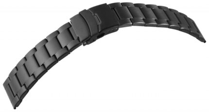 Edelstahl-Uhrenarmband, schwarz, mattiert, 18 mm - 24 mm