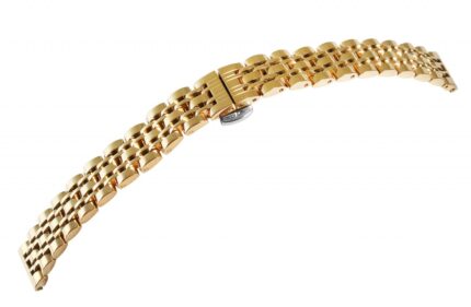 Uhrenarmband aus Edelstahl mit Butterflyschließe, goldfarben, 14 - 22 mm