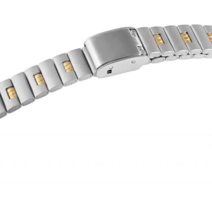Edelstahl-Uhrenarmband, silber- und goldfarben, Hakenverschluss, 10 mm