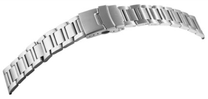 Edelstahl-Uhrenarmband, silberfarben, mattiert, 18 mm - 22 mm