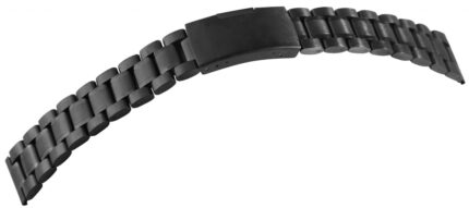 Edelstahl-Uhrenarmband, schwarz, 18 mm - 24 mm