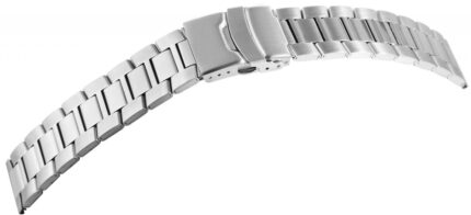 Edelstahl-Uhrenarmband, silberfarben, mattiert, 20 mm / 22 mm