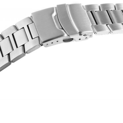 Edelstahl-Uhrenarmband, silberfarben, mattiert, 20 mm / 22 mm