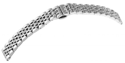 Edelstahl-Uhrenarmband, silberfarben, Butterfly-Faltschließe, 16 mm - 22 mm