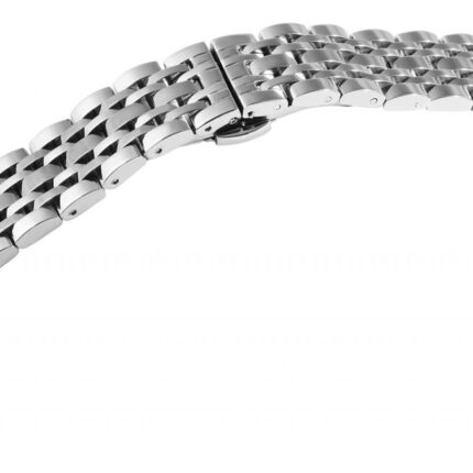 Edelstahl-Uhrenarmband, silberfarben, Butterfly-Faltschließe, 16 mm - 22 mm