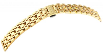 Edelstahl-Uhrenarmband, goldfarben, Butterfly-Faltschließe, 16 mm - 24 mm