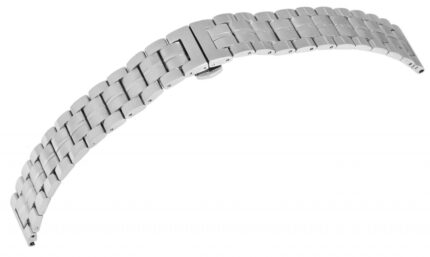 Edelstahl-Uhrenarmband, silberfarben, Butterfly-Faltschließe, 18 mm - 22 mm