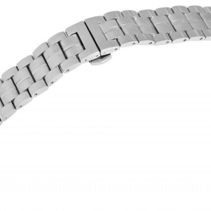 Edelstahl-Uhrenarmband, silberfarben, Butterfly-Faltschließe, 18 mm - 22 mm