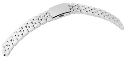 Edelstahl-Uhrenarmband mit Faltschließe, silberfarben, 12 - 24 mm