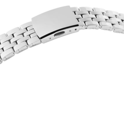 Edelstahl-Uhrenarmband mit Faltschließe, silberfarben, 12 - 24 mm