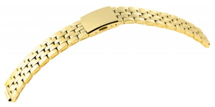 Edelstahl-Uhrenarmband mit Faltschließe, goldfarben, 12 - 24 mm
