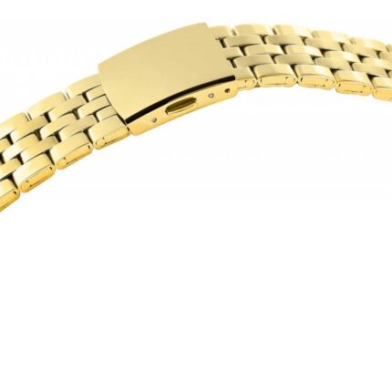 Edelstahl-Uhrenarmband mit Faltschließe, goldfarben, 12 - 24 mm