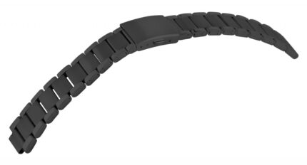Edelstahl-Uhrenarmband mit Faltschließe, schwarz, 18 - 24 mm