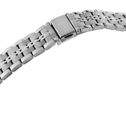 Edelstahl-Uhrenarmband mit Faltschließe, silberfarben, 18 - 24 mm