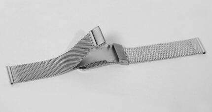 Edelstahl-Milanesearmband mit Faltschließe, silberfarben, 14 - 22 mm