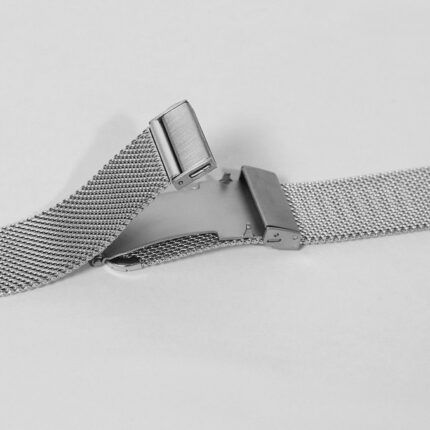 Edelstahl-Milanesearmband mit Faltschließe, silberfarben, 14 - 22 mm