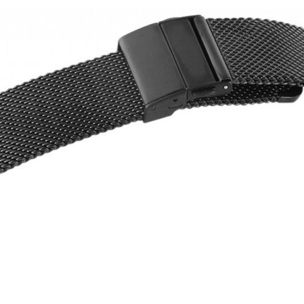 Edelstahl-Milanesearmband mit Faltschließe, schwarz, 14 - 22 mm