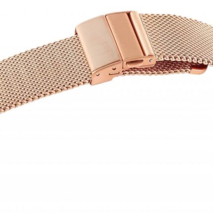 Edelstahl-Milanesearmband mit Faltschließe, roségoldfarben, 14 - 22 mm