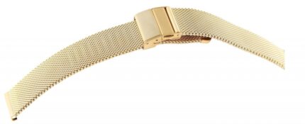 Edelstahl-Milanesearmband mit Faltschließe, goldfarben, 14 - 22 mm