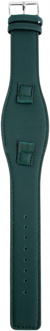 Lederimitations-Uhrenarmband, dunkelgrün, 10 mm