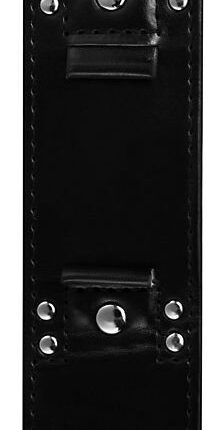 Lederimitation-Uhrenarmband, schwarz, Nieten, 22 mm