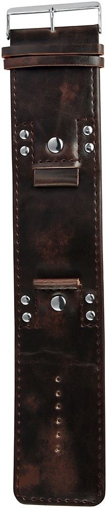 Lederimitation-Uhrenarmband, dunkelbraun, Nieten, 22 mm