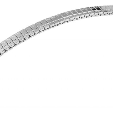 Edelstahl-Zugarmband, silberfarben, flexibler Anstoß, 10 mm