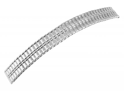 Armband für Uhren, elastisch, Edelstahl, silberfarben, Anstoß: 14 mm