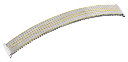 Edelstahl Zugband, silberfarben mit goldfarbenen Akzenten, 18~20 mm
