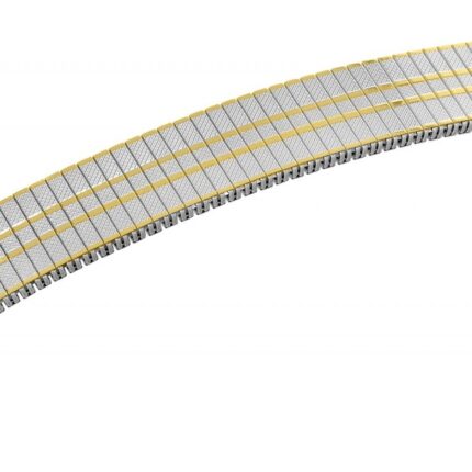 Edelstahl Zugband, silberfarben mit goldfarbenen Akzenten, 18~20 mm