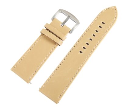 Lederimitation-Uhrenarmband, beige, 24 mm
