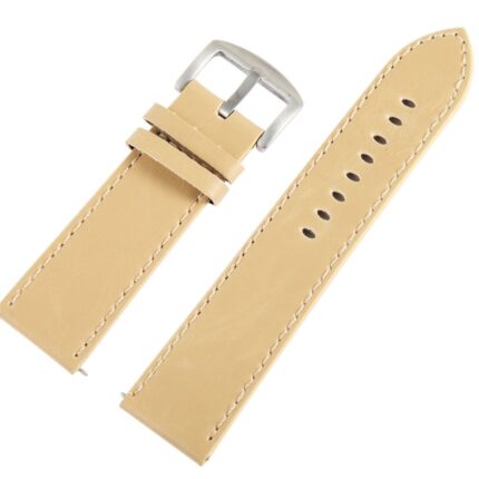 Lederimitation-Uhrenarmband, beige, 24 mm
