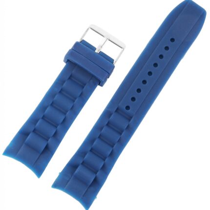 Basic Silikon Armband in blau, glatt, flach, 22 mm