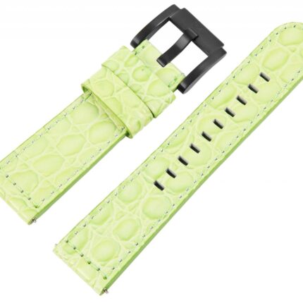 TW-Steel Echtleder-Uhrenarmband, hellgrün, 22 mm