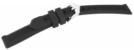 Silikon-Uhrenarmband, schwarz, Dornschließe, 12 mm - 28 mm